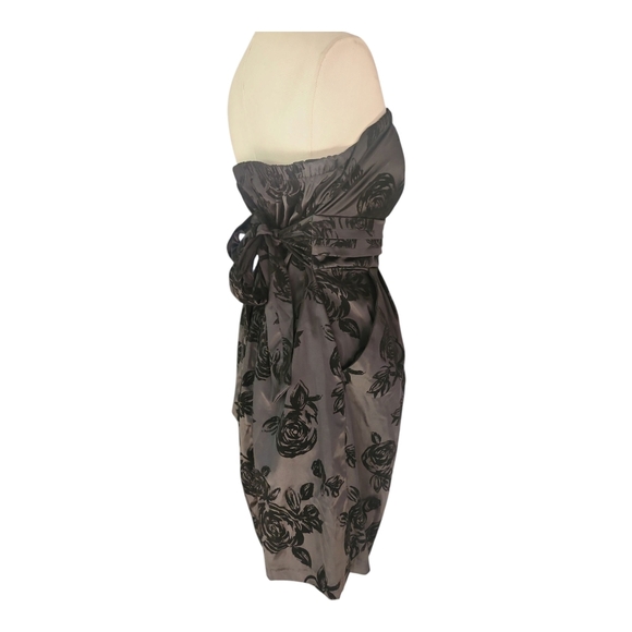 Deb Strapless Black Floral Jacquard Cocktail Dress Size 14 NWT - Picture 3 of 10